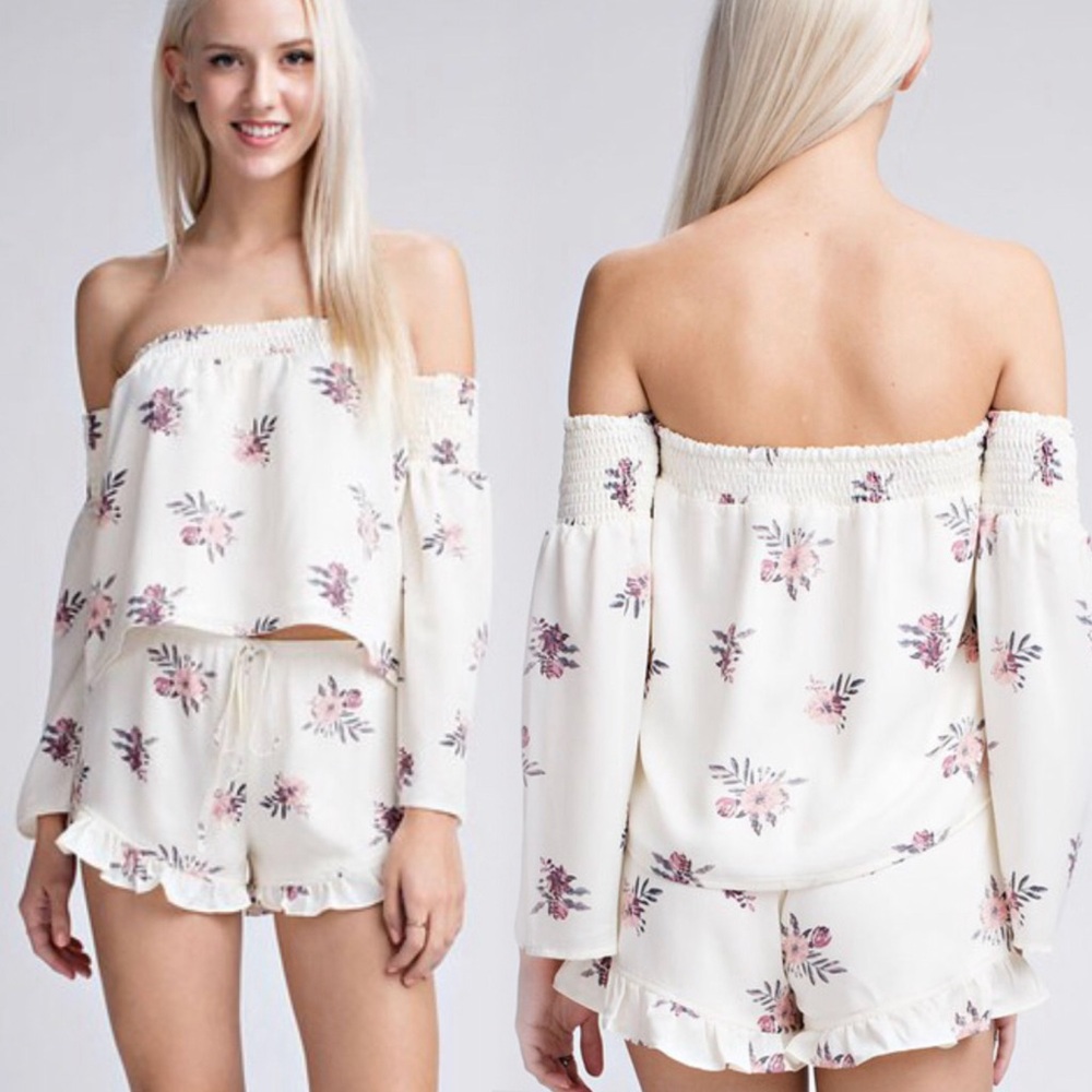 Off the shoulder floral print blouse boho summer style - Picture 5 of 9